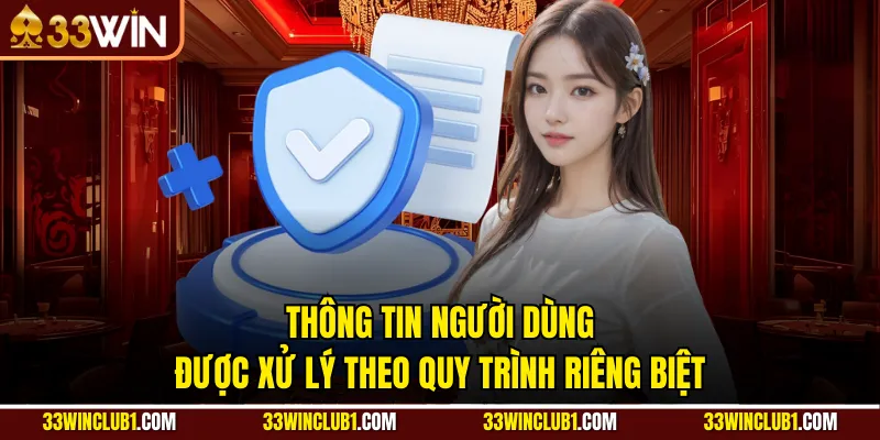 Thông tin người dùng được xử lý theo quy trình riêng biệt